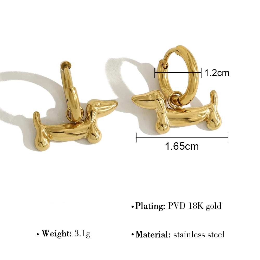 Stainless Steel Dachshund Jewelry Set