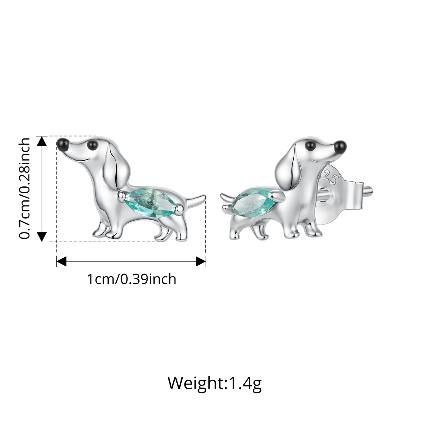 Silver Doxie Ring and Earrings
