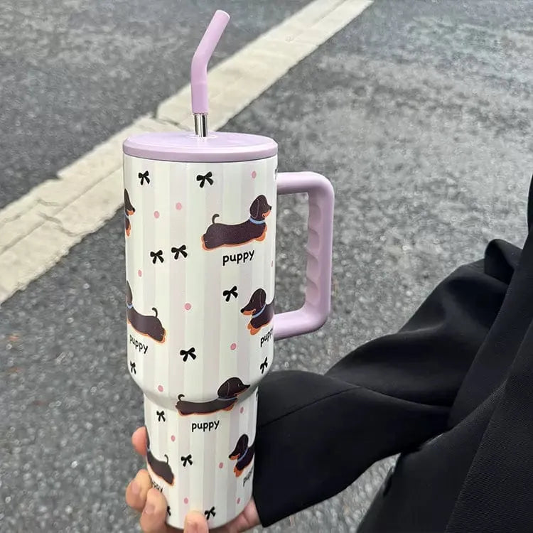 Dachshund Insulated Mug with Straw The Doxie World