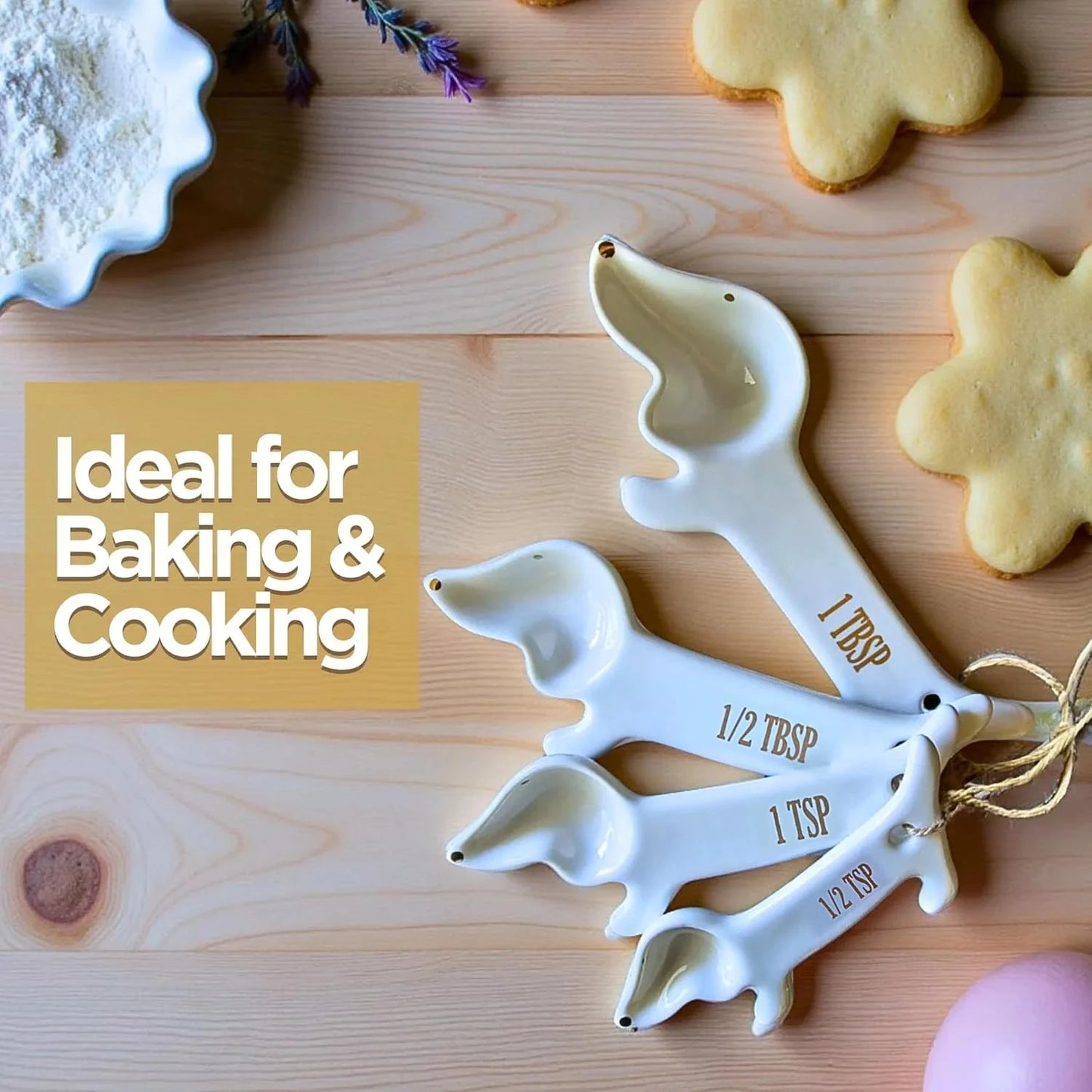 Dachshund Measuring Spoons 4-Piece Set / White The Doxie World