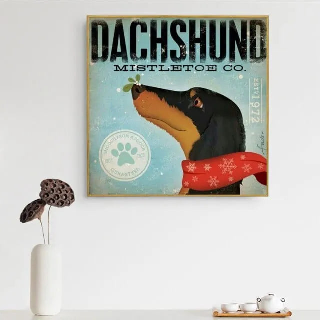 Mistletoe Dachshund Wall Art The Doxie World
