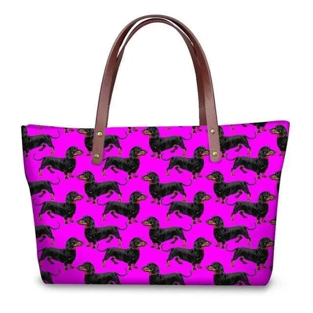 Molly Dachshund Shopper Bag Pink The Doxie World