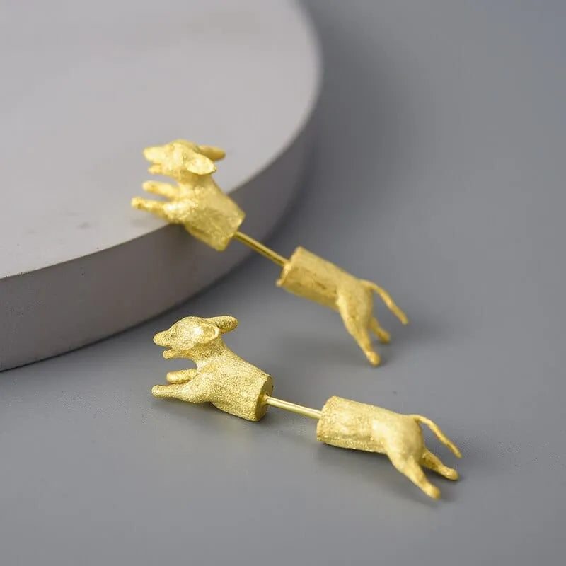 Running Dachshund Sterling Silver Earrings The Doxie World