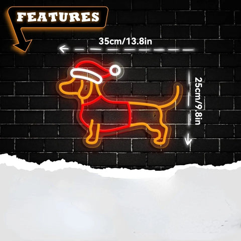 Santa Dachshund Neon Sign The Doxie World