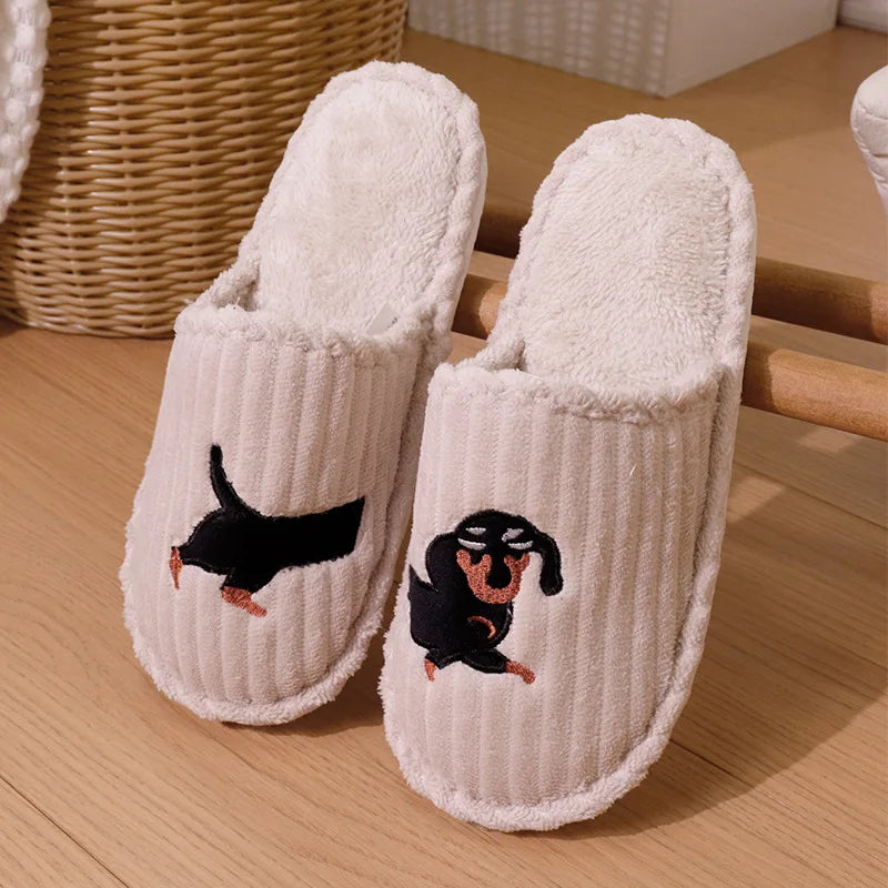 Corduroy Dachshund Slippers