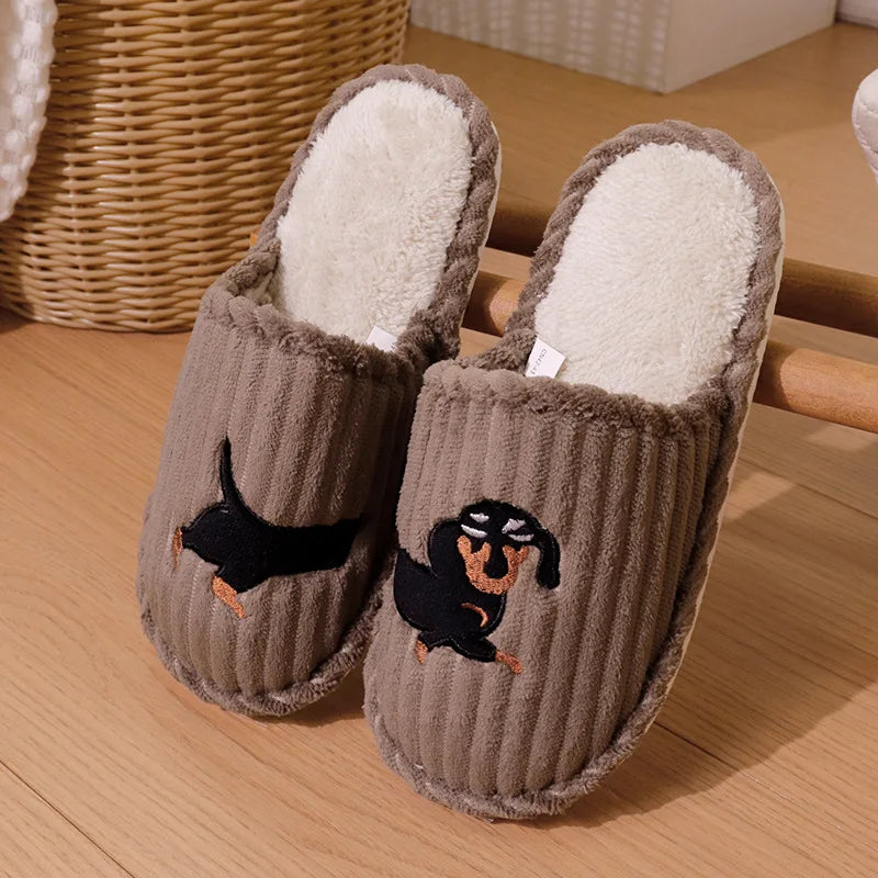 Corduroy Dachshund Slippers
