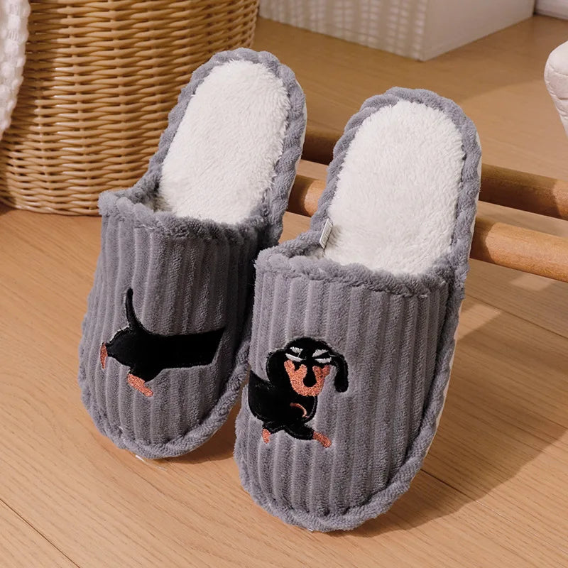 Corduroy Dachshund Slippers