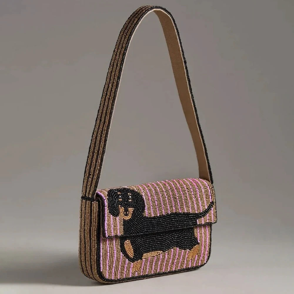 Beaded Dachshund Bag