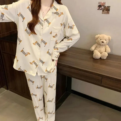 Striped Dachshunds Pajamas