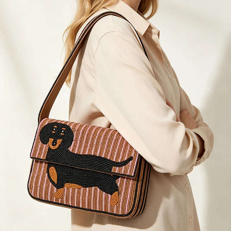 Beaded Dachshund Bag