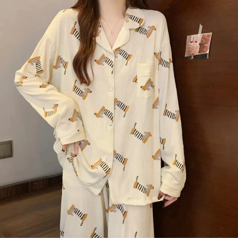 Striped Dachshunds Pajamas