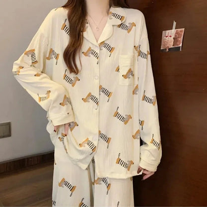 Striped Dachshunds Pajamas