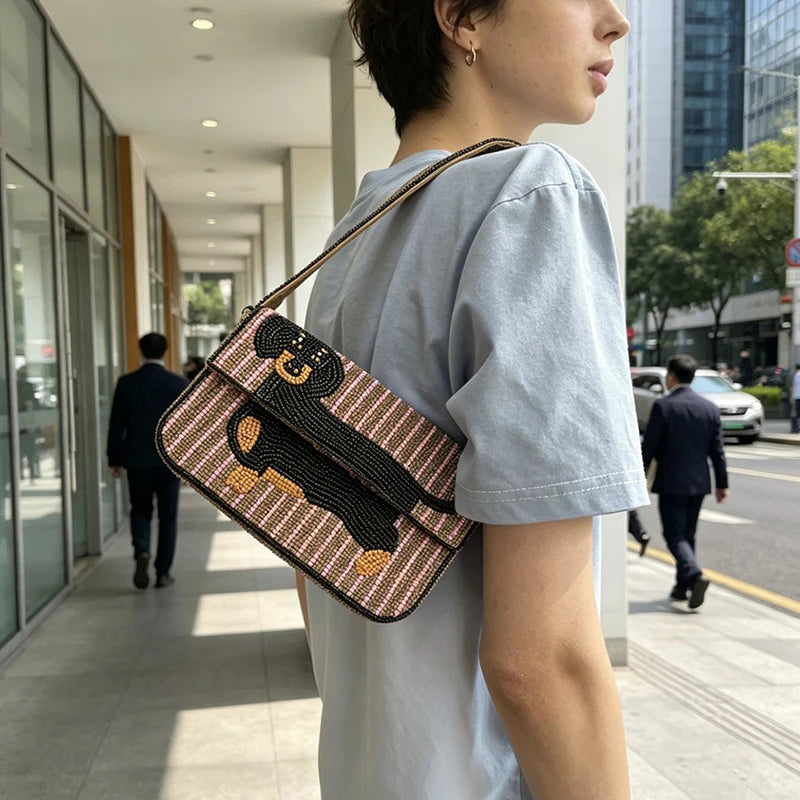 Beaded Dachshund Bag