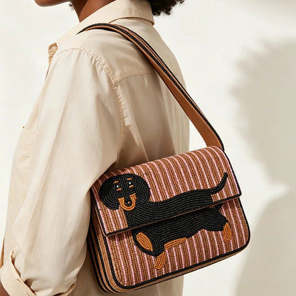 Beaded Dachshund Bag