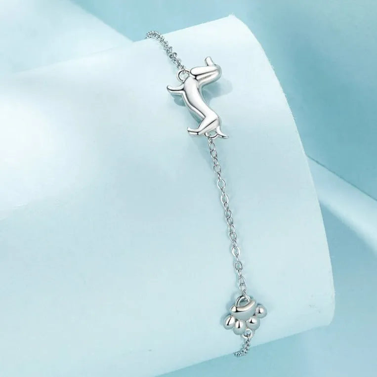 925 Sterling Silver Dachshund Charm Bracelet The Doxie World
