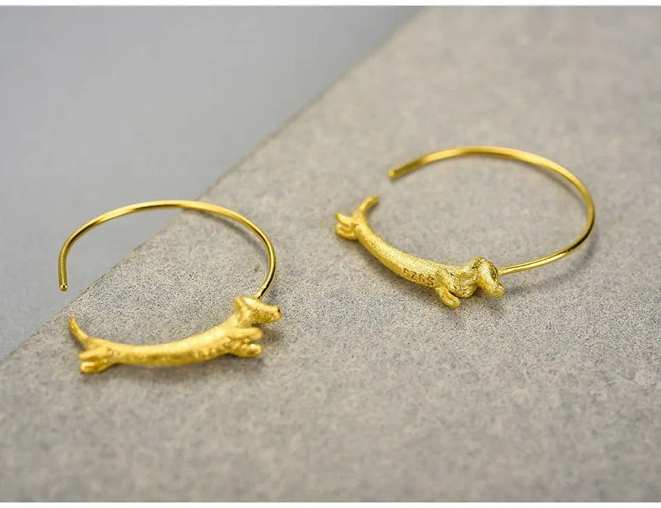 925 Sterling Silver Dachshund Earrings The Doxie World