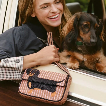Beaded Dachshund Bag
