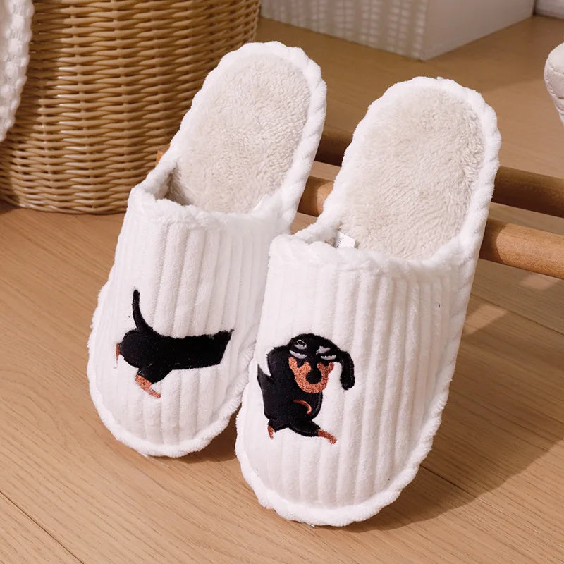 Corduroy Dachshund Slippers