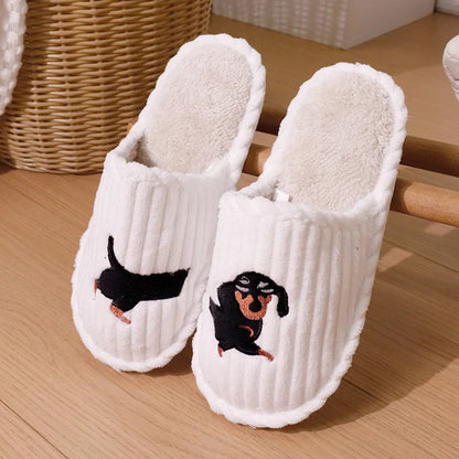 Corduroy Dachshund Slippers