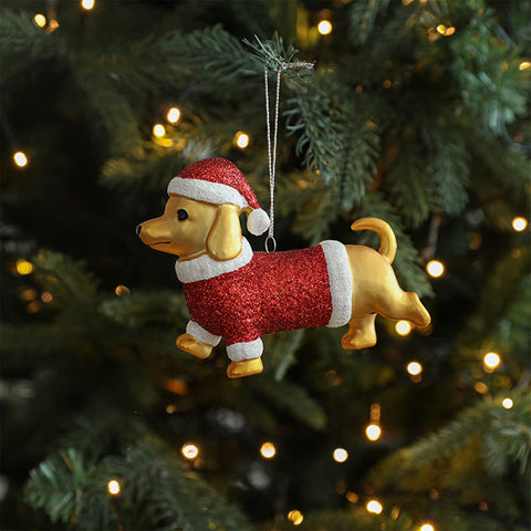 Gold Dachshund Tree Ornament