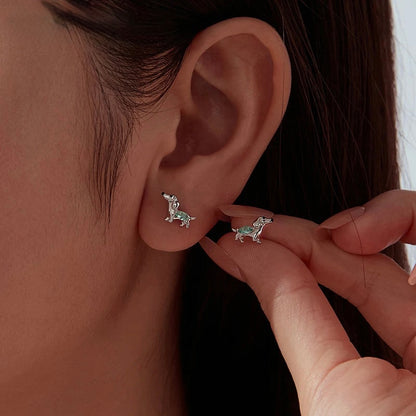 Silver Doxie Ring and Earrings