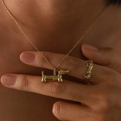 Stainless Steel Dachshund Jewelry Set