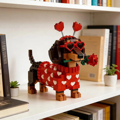 Romantic Dachshund Building Blocks