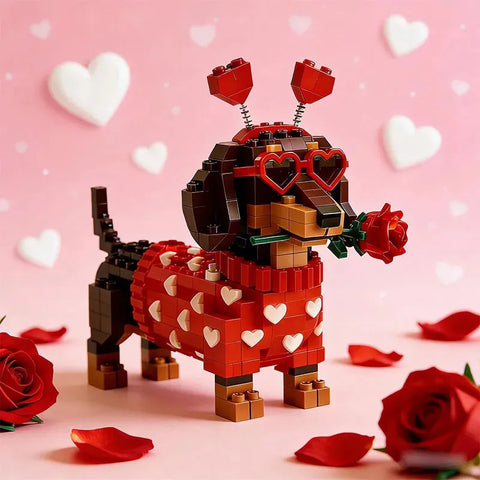 Romantic Dachshund Building Blocks