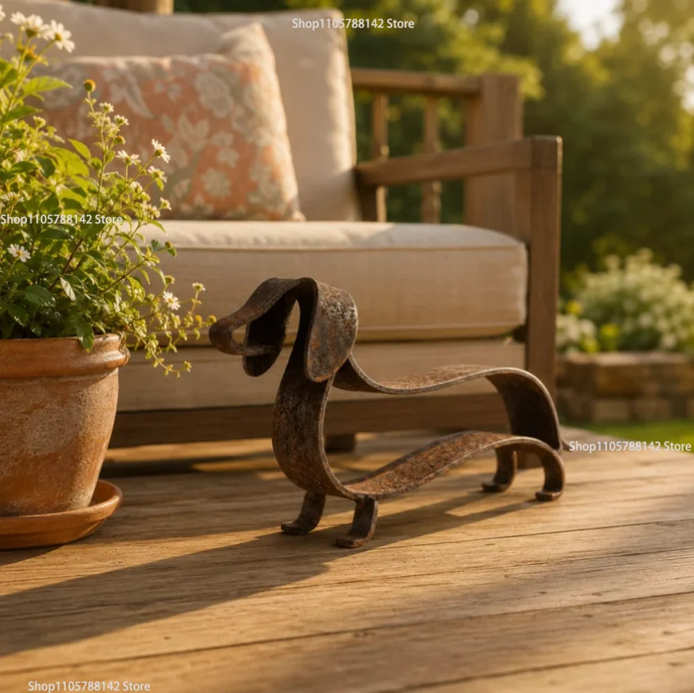 Rustic Dachshund Sculpture