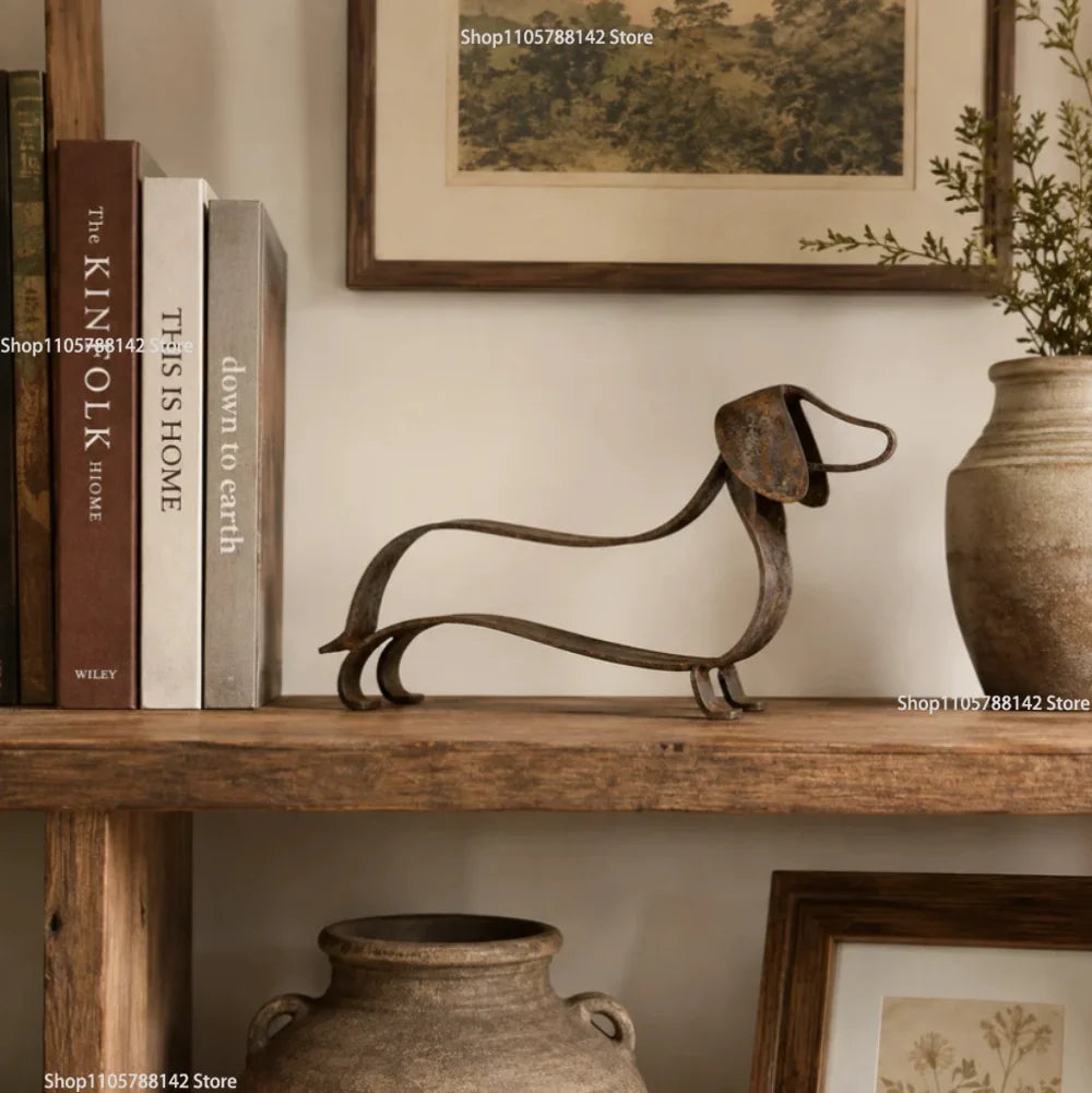 Rustic Dachshund Sculpture