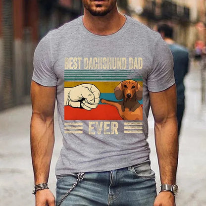 Best Dachshund Dad Ever Men's T-Shirt Light gray / S The Doxie World