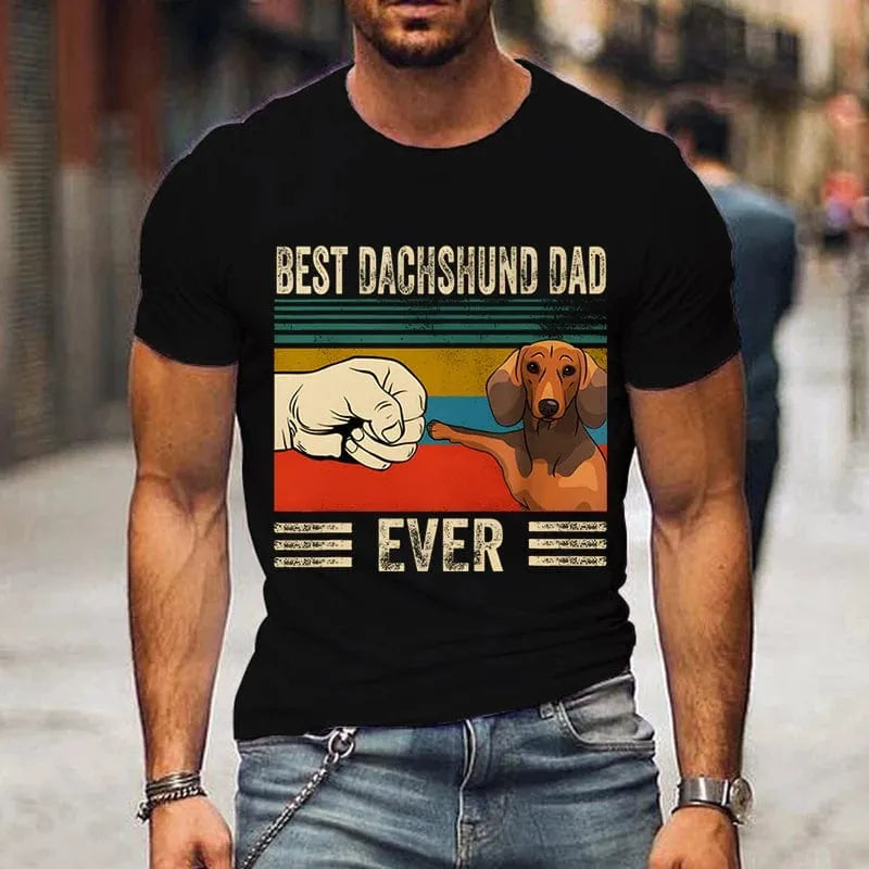 Best Dachshund Dad Ever Men's T-Shirt Black / S The Doxie World