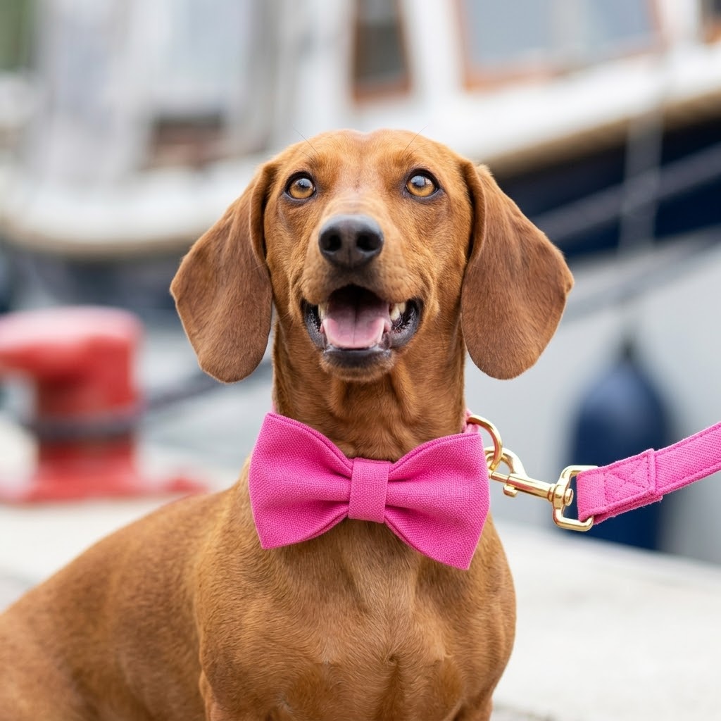 Bowtie Dog Collar and Leash Set The Doxie World
