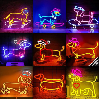 Christmas Dachshund Neon Sign The Doxie World