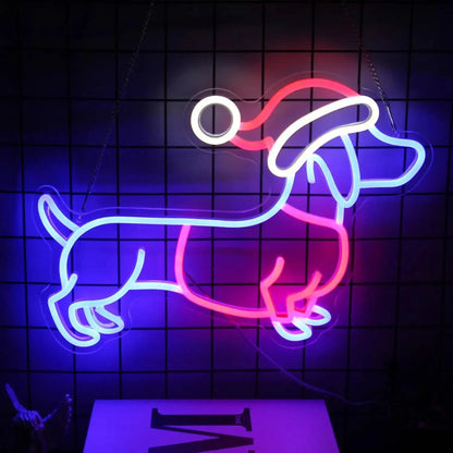 Christmas Dachshund Neon Sign The Doxie World