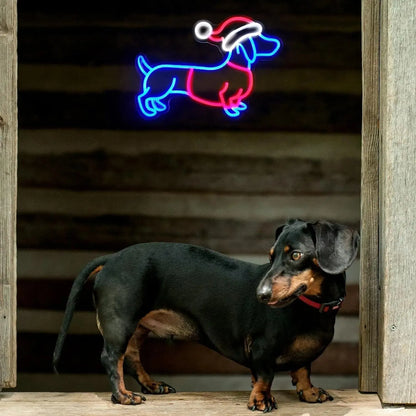 Christmas Dachshund Neon Sign The Doxie World