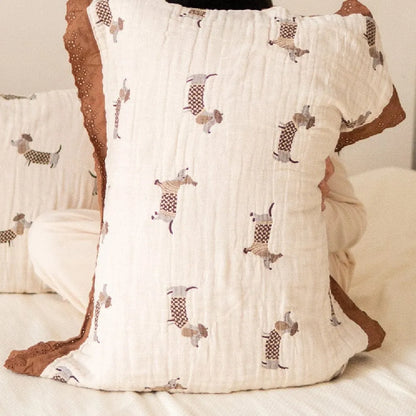 Cotton Dachshund Pillowcase e-joyer