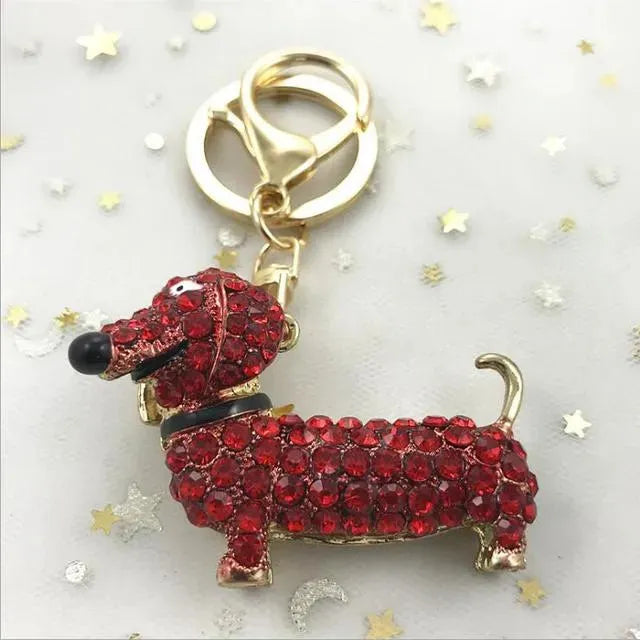 Crystal Dachshund Keychain Red The Doxie World