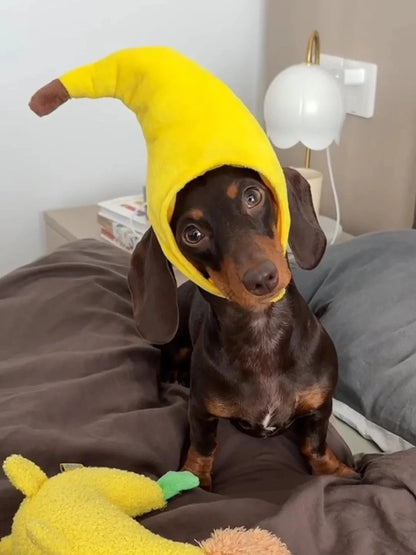 Dachshund Banana Hat yellow The Doxie World