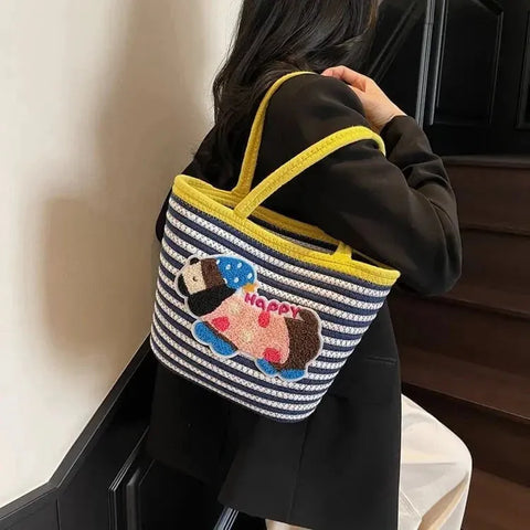 Dachshund basket Bag Yellow The Doxie World