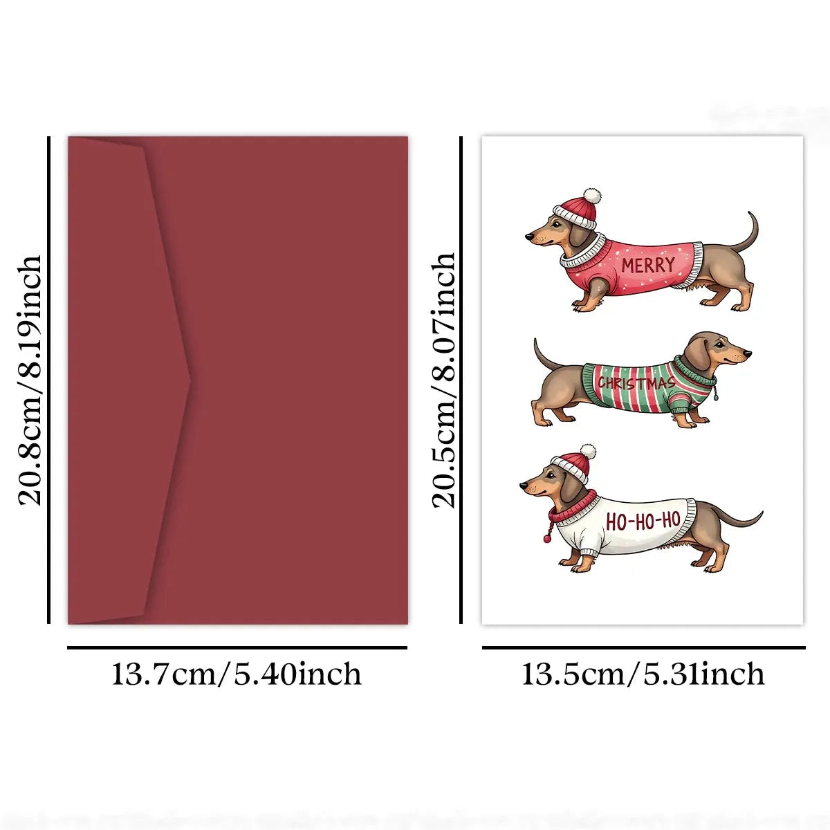 Dachshund Christmas Cards 6-Piece Set The Doxie World