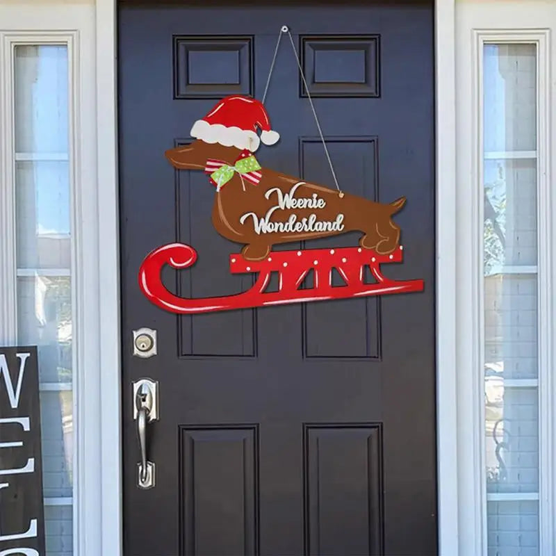 Dachshund Christmas Door Sign The Doxie World