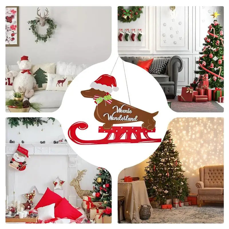 Dachshund Christmas Door Sign The Doxie World
