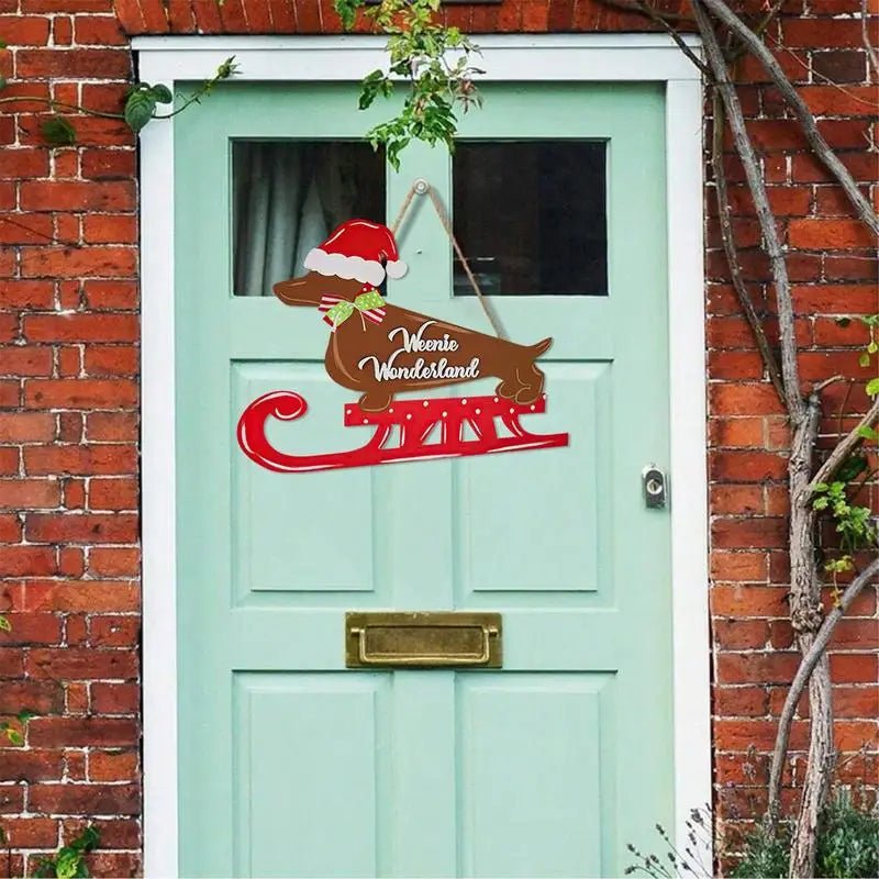 Dachshund Christmas Door Sign The Doxie World