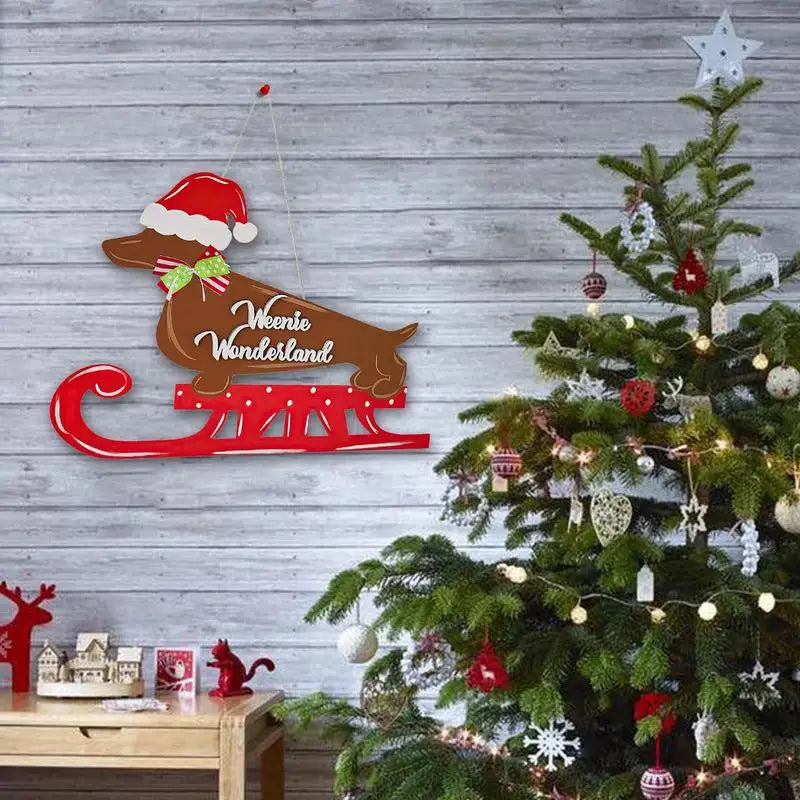 Dachshund Christmas Door Sign The Doxie World