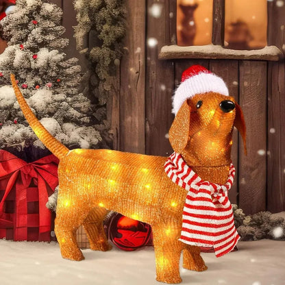 Dachshund Christmas Lights 70Lx22Wx45H (cm)/27.5"x8.5"x18" The Doxie World