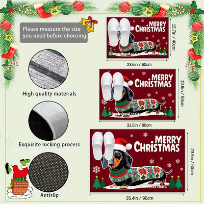 Dachshund Christmas Rug 40x60cm/16"x23.5" The Doxie World