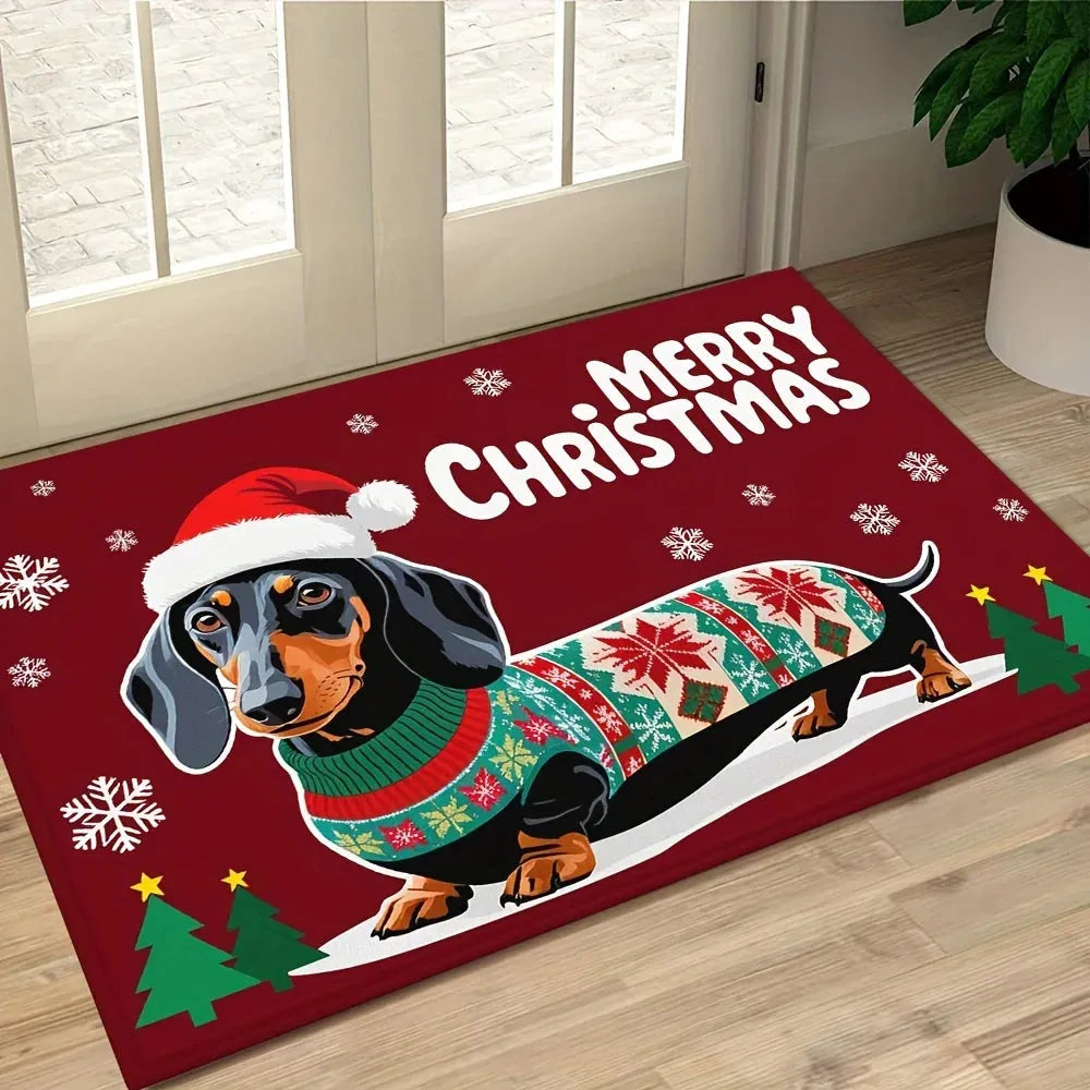Dachshund Christmas Rug 40x60cm/16"x23.5" The Doxie World