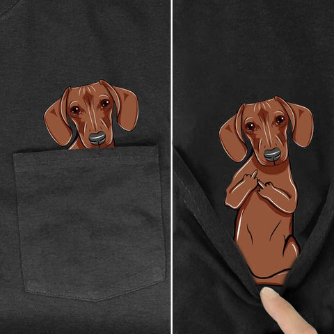 Dachshund In A Pocket T-Shirt XS The Doxie World