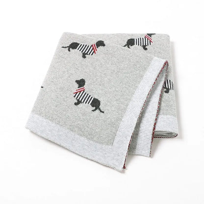 Dachshund Lap And Baby Blanket Light Grey The Doxie World
